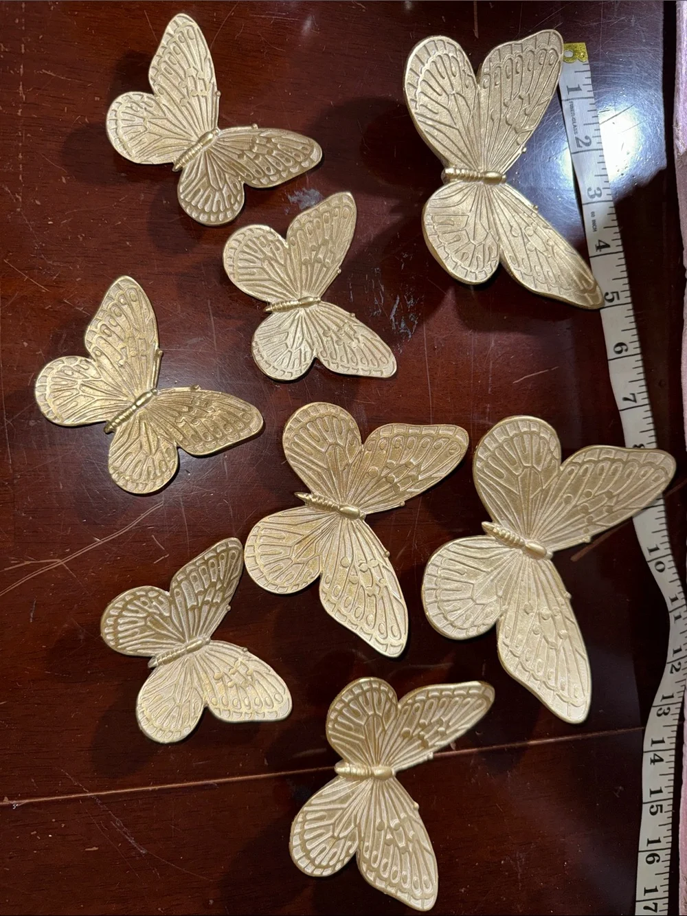 Gold Butterfly Wall Accent Set - 8 Decorative Home Wall Decor